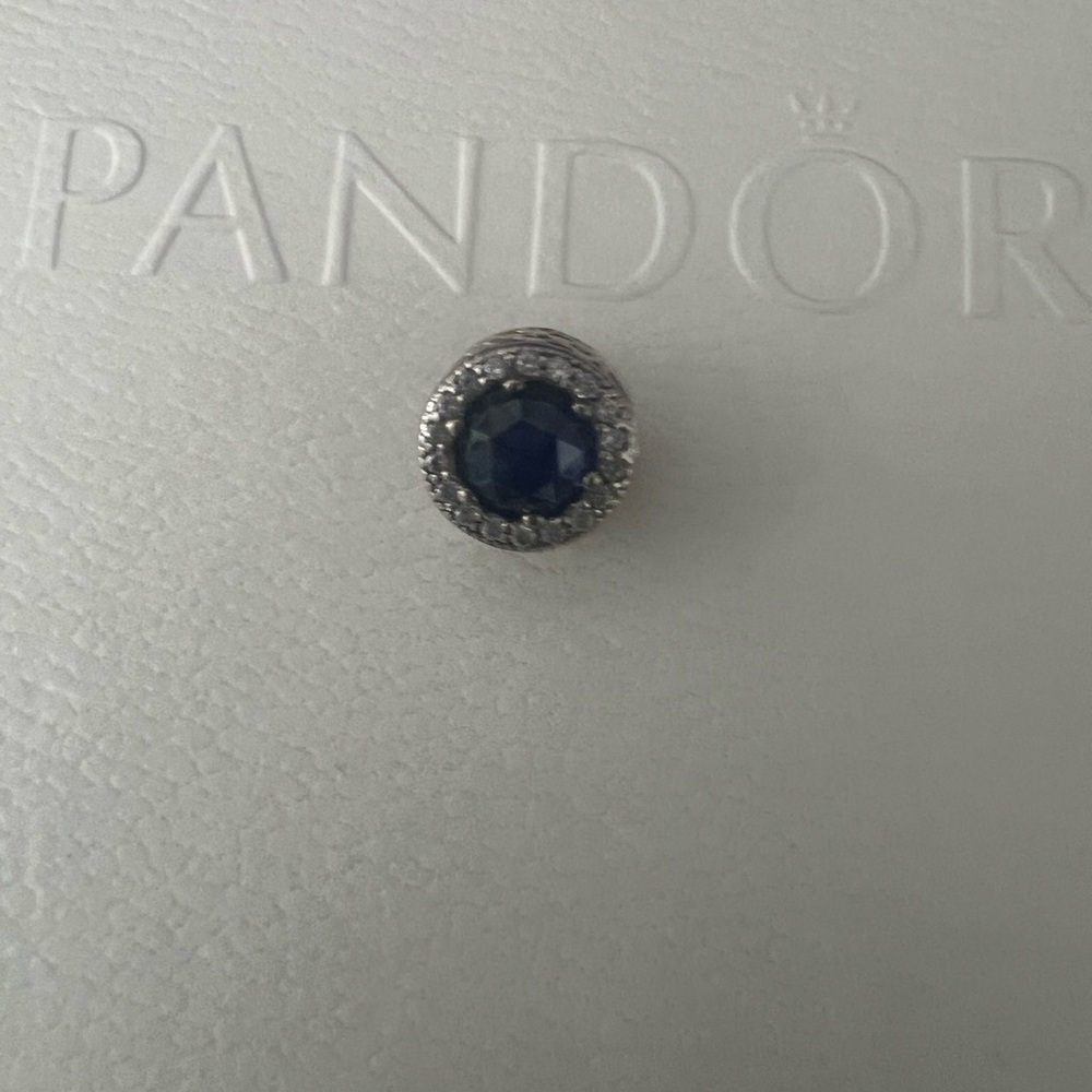 Pandora ESSENCE “peace” Silver and Blue Charm